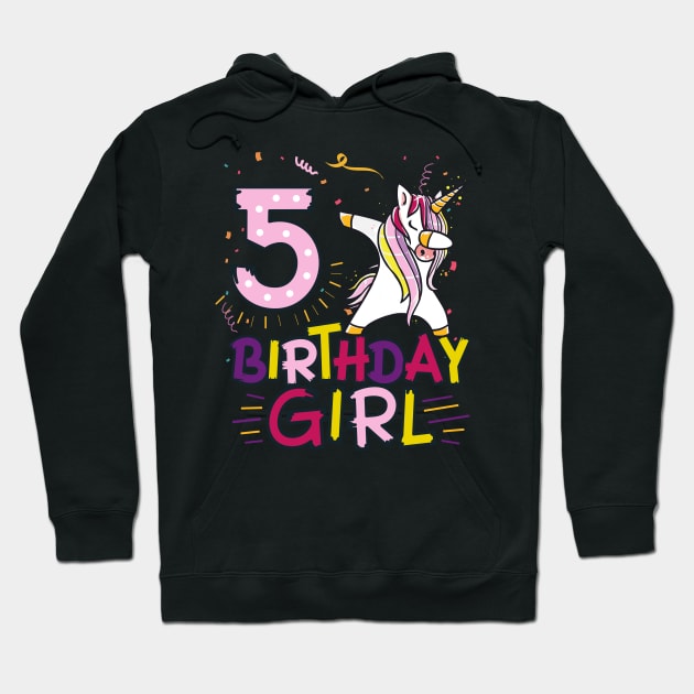 Funny Birthday Gift 5 year old Girl Dabbing Unicorn T-Shirt Hoodie by Pummli